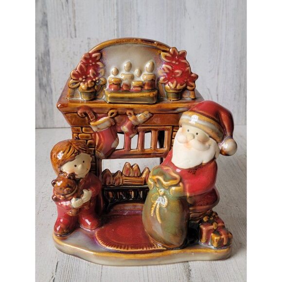 Yankee Candle Santa mantle fireplace candle holder Xmas tealight - Picture 2 of 9